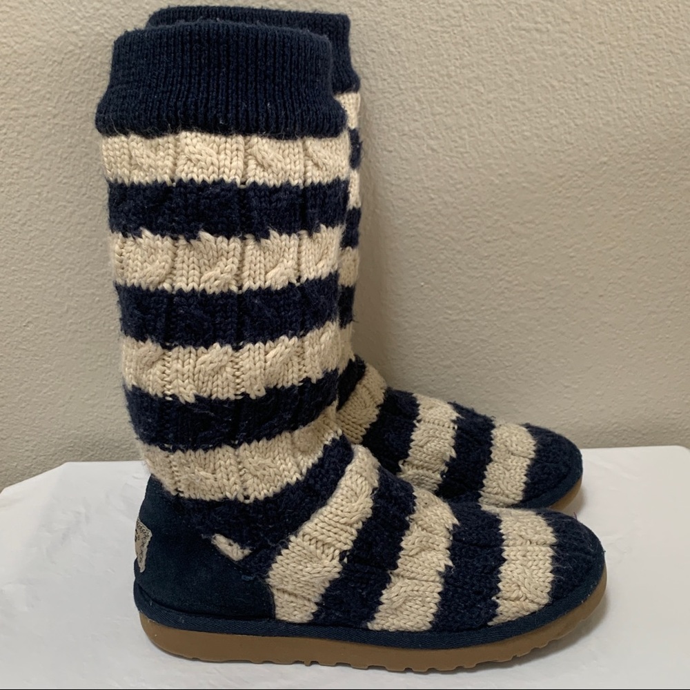 UGG Striped Cable Knit Boots
